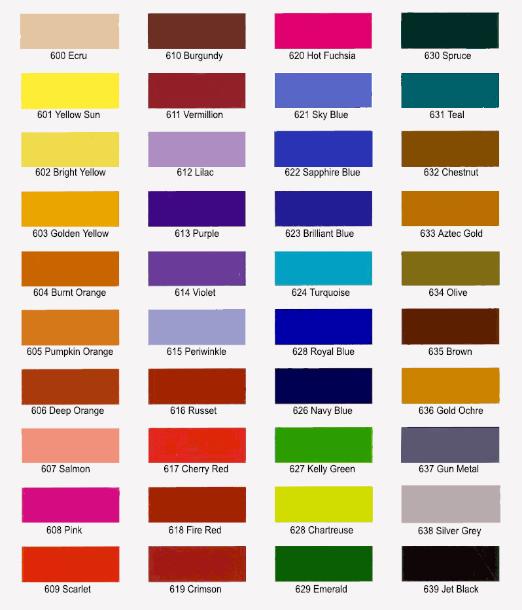 Jacquard Acid Dye Color Chart